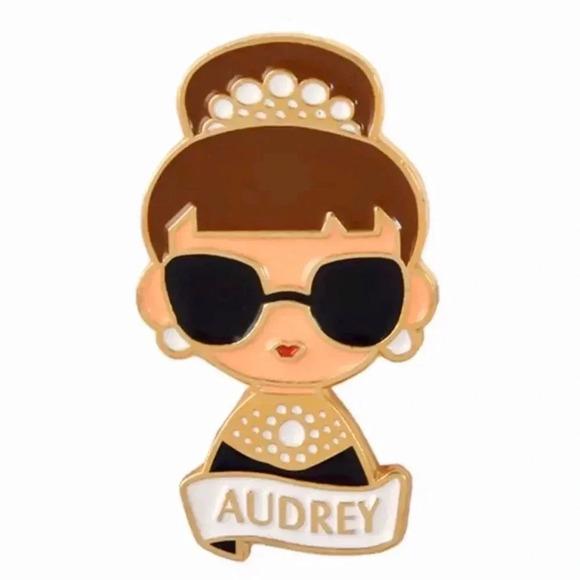 Audrey Hepburn Enameled Pin NEW - Picture 2 of 7